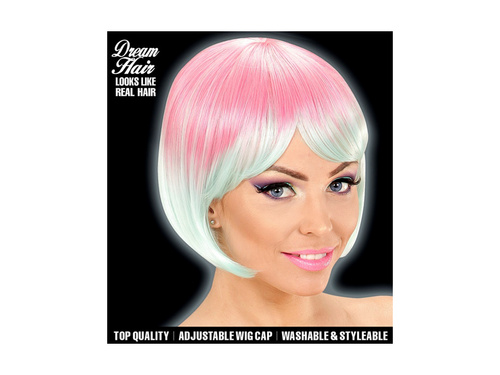 Peruca roz și turcoaz Fashion melange