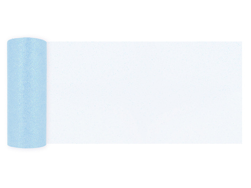 Tul albastru cu sclipici - 15 cm x 9 metri - 1 buc.