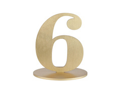 Decorațiune de masă numărul șase în auriu - 1 buc.