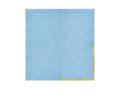 Șervețele de hârtie albastre cu margine aurie - 33 cm - 10 buc.