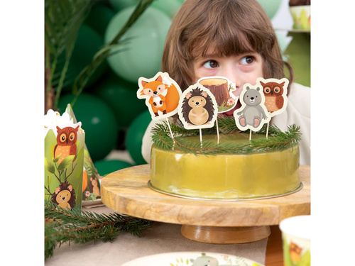 Suporturi pentru tort Forest Friends - 9 buc.