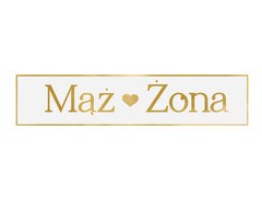 Plăcuță de înmatriculare din carton albă Husband & Wife - 59 x 11,5 cm - 1 buc.