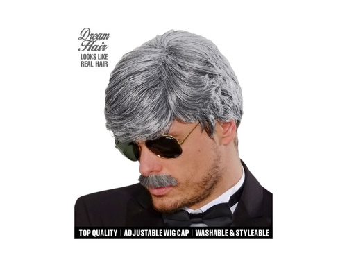 Playboy Dream Hair perucă gri cu mustață
