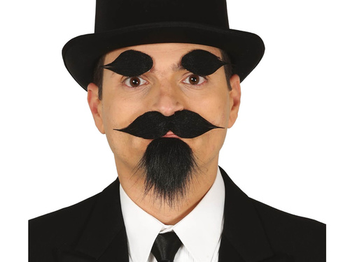 Barbă neagră cu sprâncene - 1 buc.