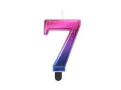 Lumânare cu numere metalice Night Sky - 7 - șapte