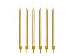 Lumânări aniversare de aur - 12 buc.