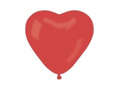 Baloane cu inima rosie - 25 cm - 10 buc.