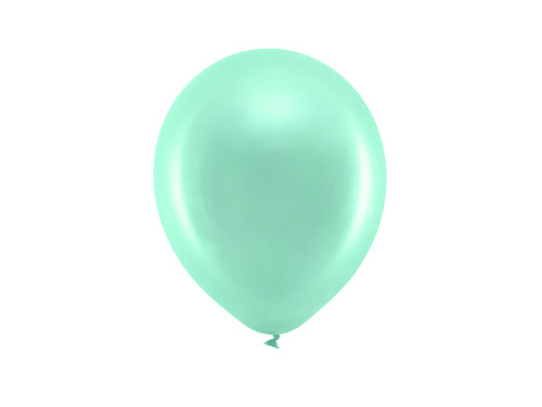 Baloane curcubeu metalice cu mentă - 30 cm - 100 buc.