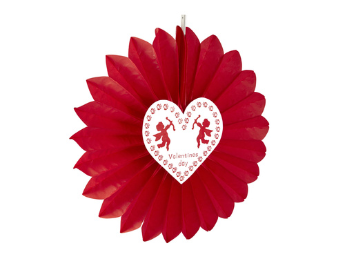 Decorațiune de agățat Rosette roșu - 61 cm - 1 buc.