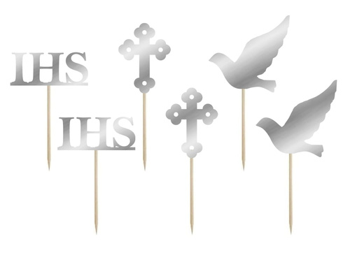 Decorațiuni pentru brioșe Prima Sfântă Împărtășanie - 6 buc.
