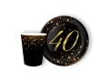 Set de hârtie strălucitoare pentru o petrecere aniversară de 40 de ani - 24 de bucăți