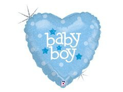 Baby Boy balon albastru cu inima - 46 cm - 1 buc.