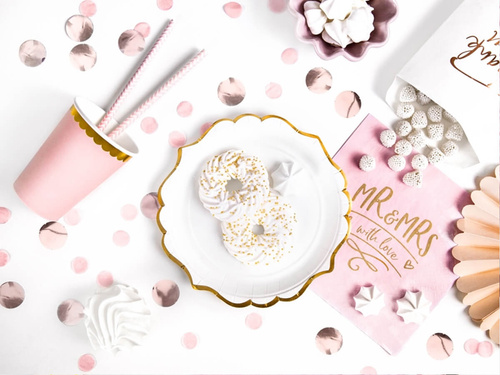 Farfurii albe cu margini aurii - 18 cm - 6 buc.