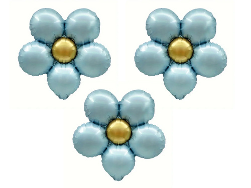 Balon de folie Floare albastră - 40 cm - 3 buc.