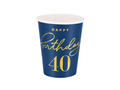 Cupe pentru a 40-a aniversare albastru marin - 220 ml - 6 buc.