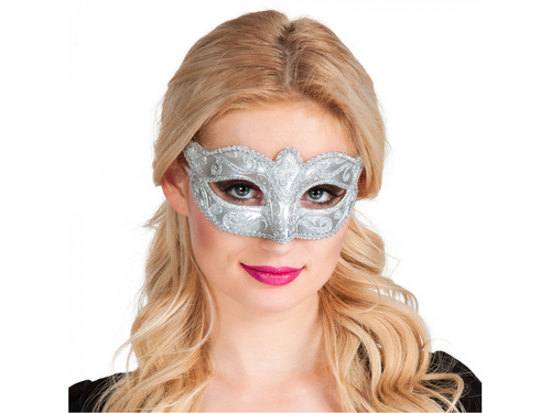 Mască de carnaval argintie - 1 buc.