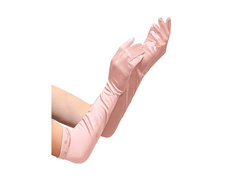 Mănuși lungi de satin roz - pentru copii