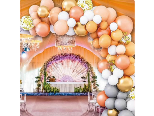 Set baloane ghirlandă gri caise - 105 buc.