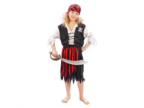 Costum de pirat cu dungi - 1 buc.