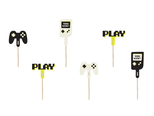 Pickere pentru tort Gamer - 6 buc.