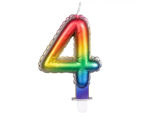 Lumânare cu numere colorate - 4 - patru