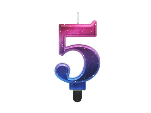 Lumânare cu numere metalice Night Sky - 5 - cinci