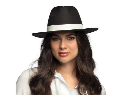 Pălărie de gangster neagră de lux - 1 buc.