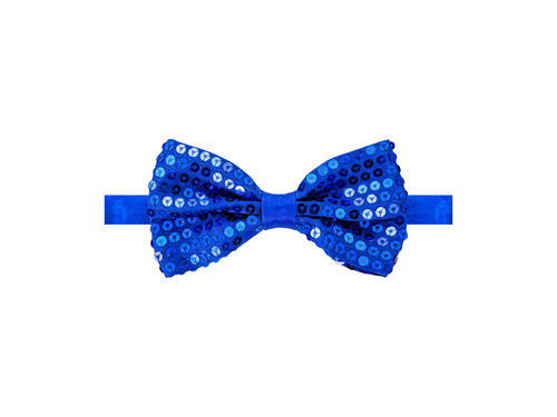 Papion cu paiete albastru marin - 7 x 12 cm - 1 buc.