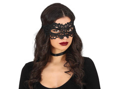 Mască de carnaval din dantelă neagră - 1 buc.
