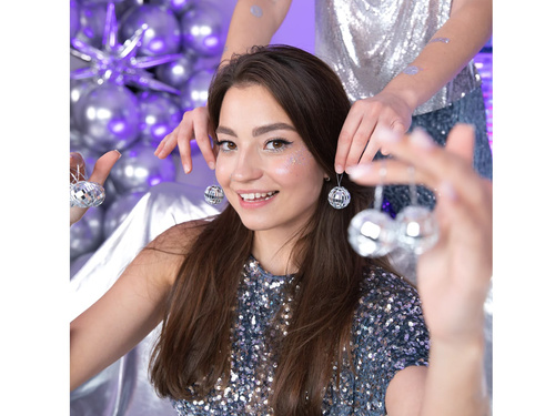 Glob disco argintiu - 3 cm - 12 buc.