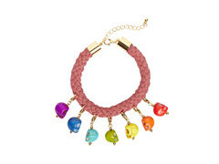 Brățară șnur cu 7 cranii colorate