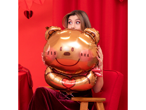 Balon folie ursuleț Teddy cu inimă - 58x75 cm - 1 buc.