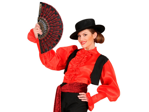 Evantai spaniol în negru și auriu - 1 buc.