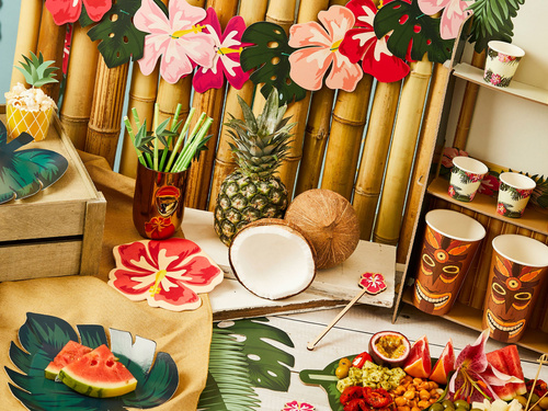 Șervețele cu flori tropicale - 16,5 cm - 16 buc.