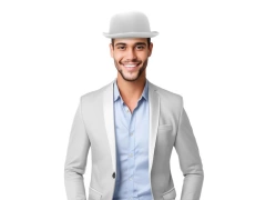 Pălărie bowler albă - 1 buc.