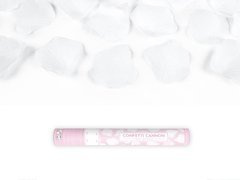 Tub de împușcare, petale de trandafir artificial alb, 40cm, 1 buc.