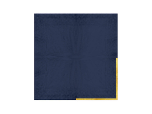 Șervețele de hârtie albastru marin cu margine aurie - 33 cm - 10 buc.