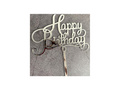 Plexiglas tort topper Happy Birthday argint - 1 buc.