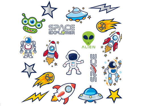 Tatuaje lavabile Cosmos - 19 buc.