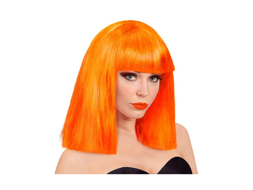 Peruca neon portocalie Showgirl