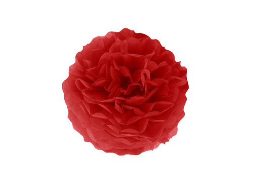 Decorațiuni florale suspendate pom pom - roșu - 25 cm - 1 buc.