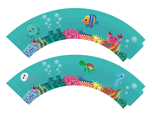 Folii pentru cupcakes Lumea subacvatică - 6 buc.