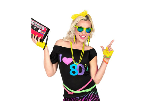 Mănuși fără degete din plasă galben neon