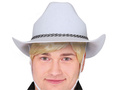 Pălărie albă de cowboy - 1 buc.