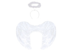 Set de aripi de înger alb + halo