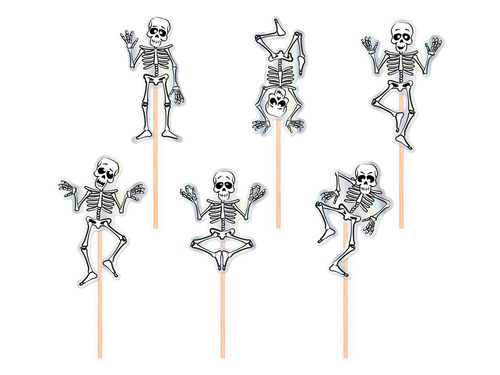 Halloween Skeleton cupcake picks - 6 buc.