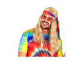 Peruca hippie blondă cu bentiță