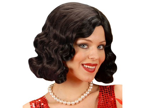 Peruca retro neagră - 1 buc.