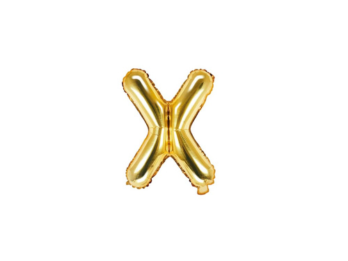 Balon folie litera "X" auriu - 35 cm