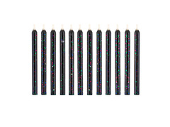 Lumânări magice aniversare negru - 6 cm - 12 buc.